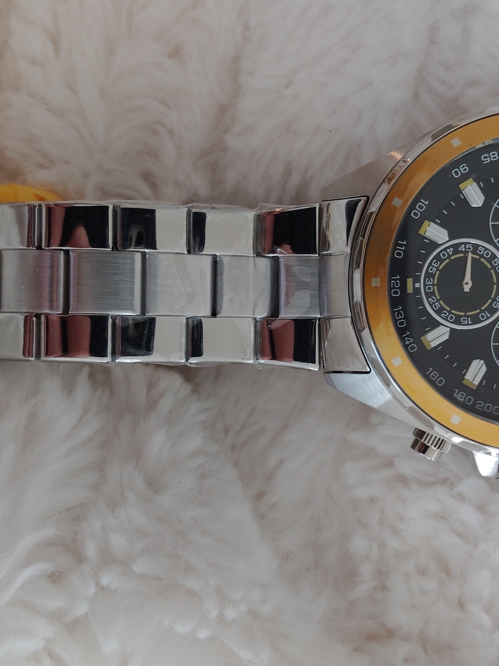Invicta SpeedwayMen's Stainless Steel Chronograph Watch - Black & Yellow Accents - Picture 8 of 8